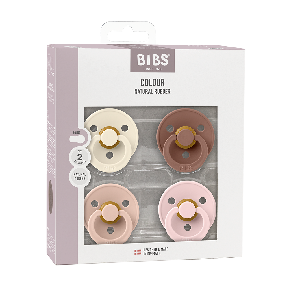 Colour Pacifiers 4 Pack - Ivory/Blush/Woodchuck/Blossom