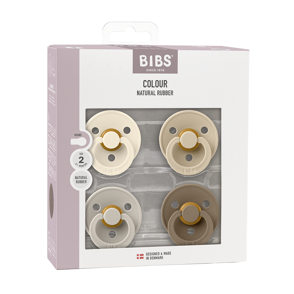 Colour Pacifiers 4 Pack - Ivory/Sand/Vanilla/Dark Oak