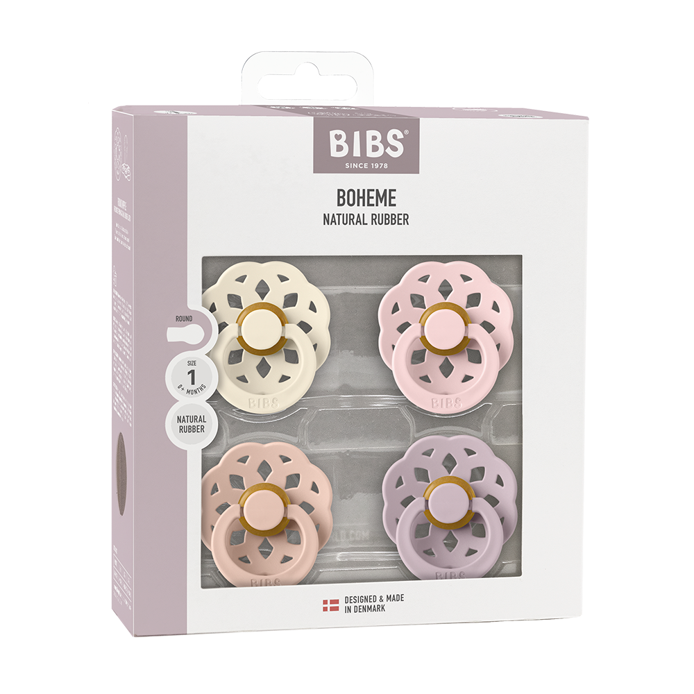 Boheme Pacifiers 4 Pack - Ivory/Blush/Blossom/Dusky Lilac