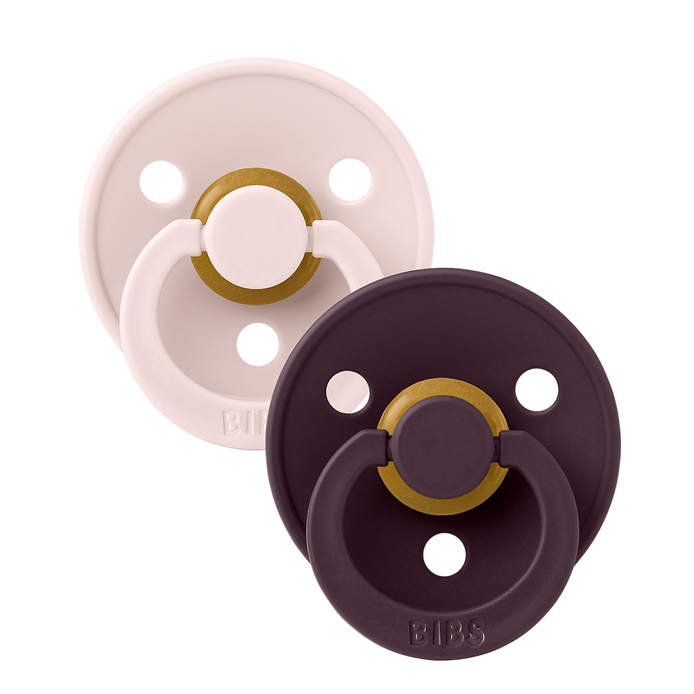 Colour Pacifiers 2 Pack - Petal/Plum