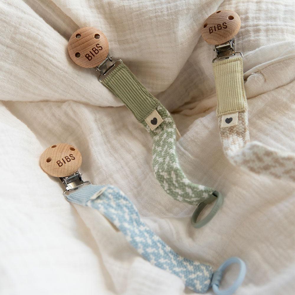 Pacifier Clip - Baby Blue/Ivory