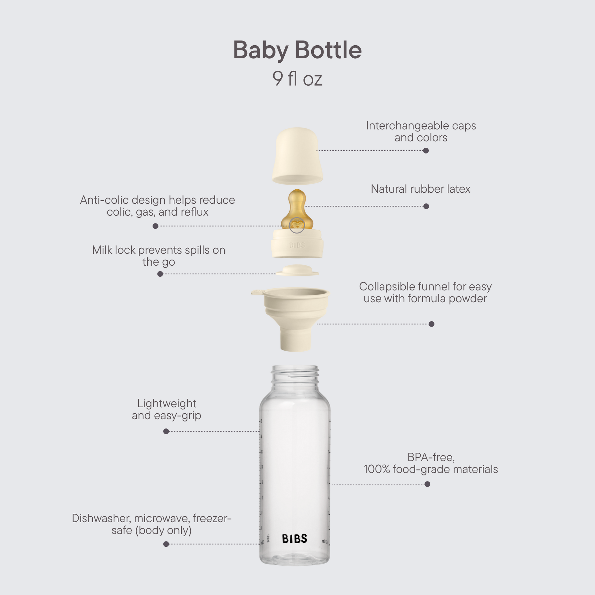 Baby BPA-Free PP Bottle Set 9oz Latex - Blush