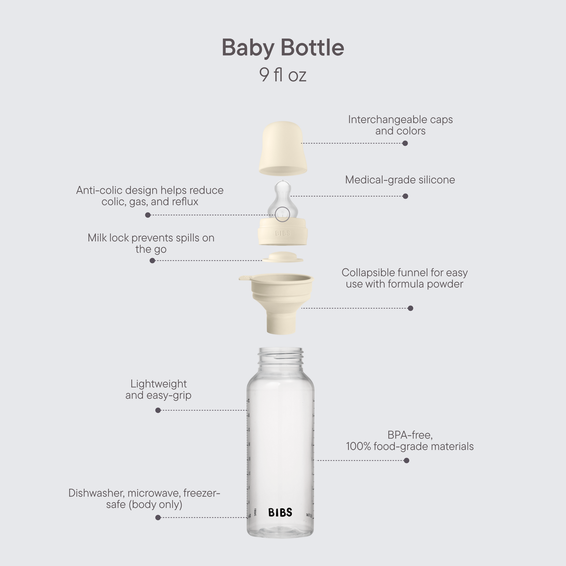 Baby BPA-Free PP Bottle Set 9oz Silicone - Blush