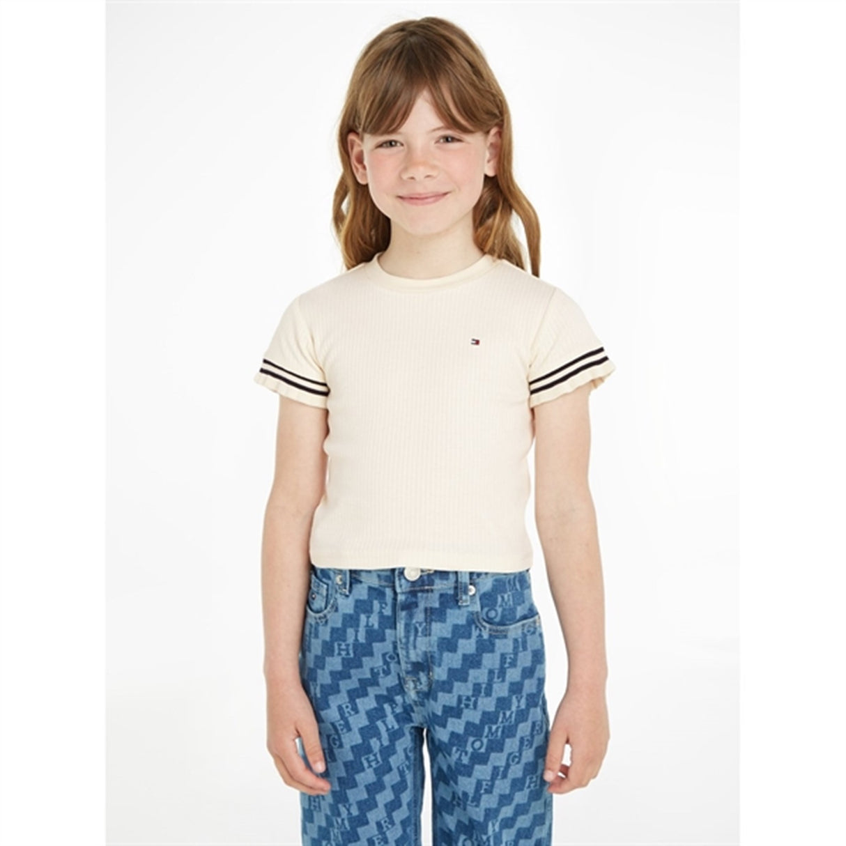 Tommy Hilfiger Ruffle Rib Strik Top Calico