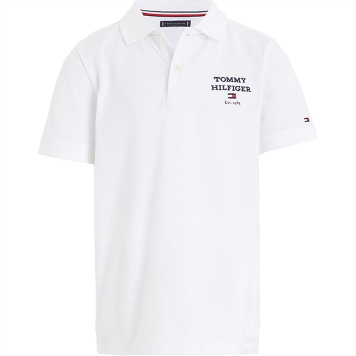 Tommy Hilfiger Th Logo Kortærmet Polo White