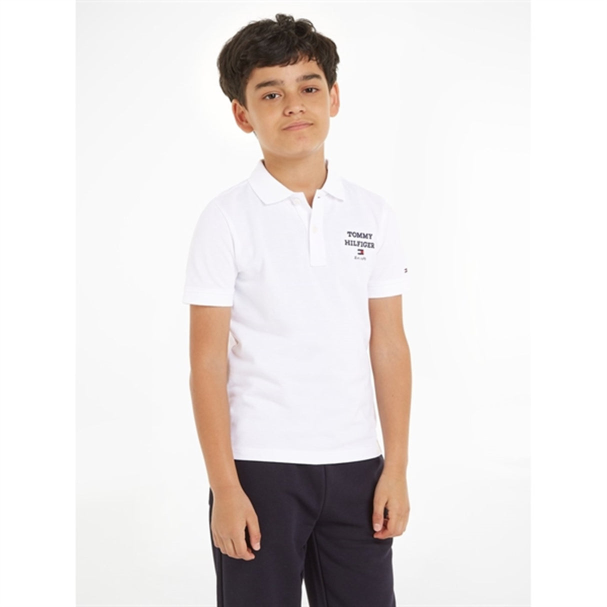 Tommy Hilfiger Th Logo Kortærmet Polo White